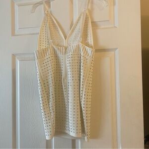 Beaded white summer mini dress size small